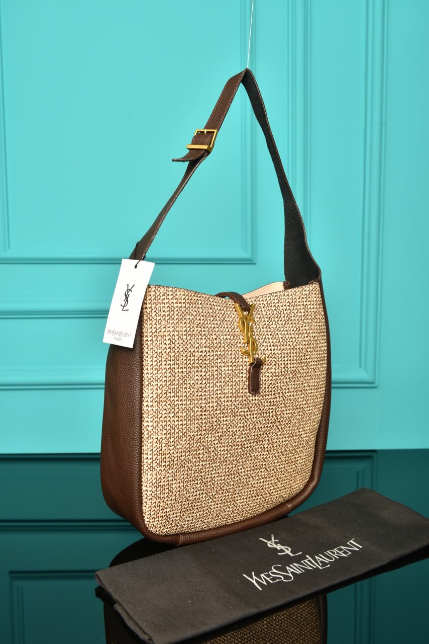 YSI - Le 5 A 7 Supple Small in Raffia and Leather