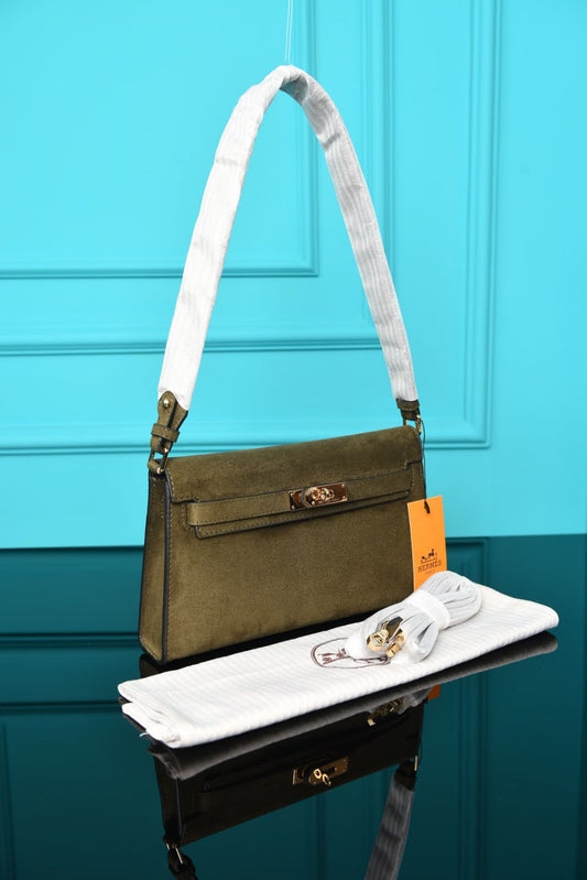 HRMS - Kelly Classique To Go Wallet in Suede