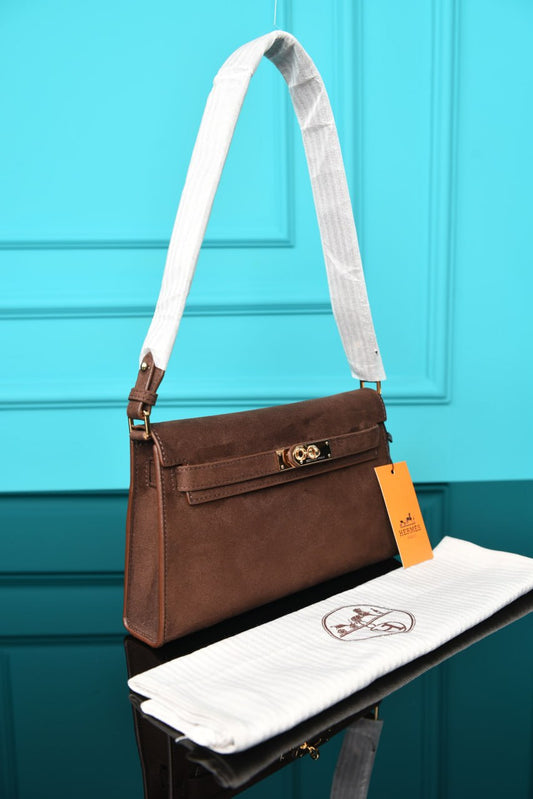HRMS - Kelly Classique To Go Wallet in Suede