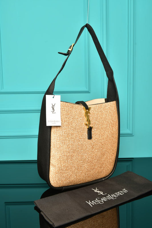 YSI - Le 5 A 7 Supple Small in Raffia and Leather