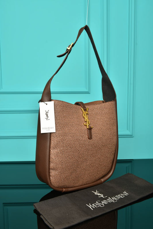 YSI - Le 5 A 7 Supple Small in Raffia and Leather