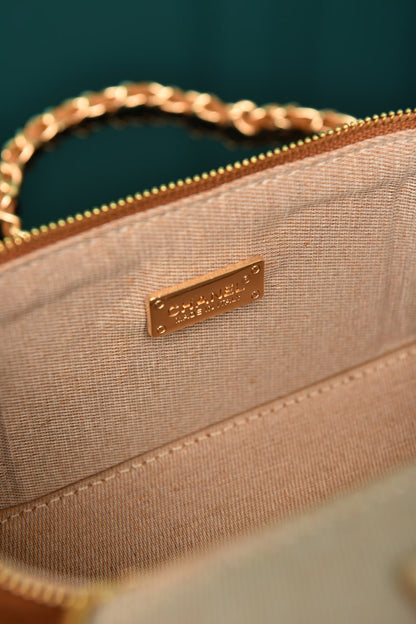CH - Quilted Small Vanity Case in Suede