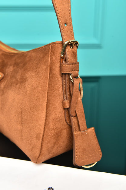 PRD - Aimee Medium Leather Shoulder Bag in Suede