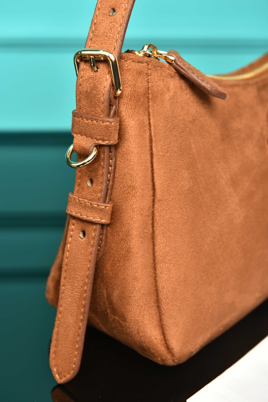 PRD - Aimee Medium Leather Shoulder Bag in Suede