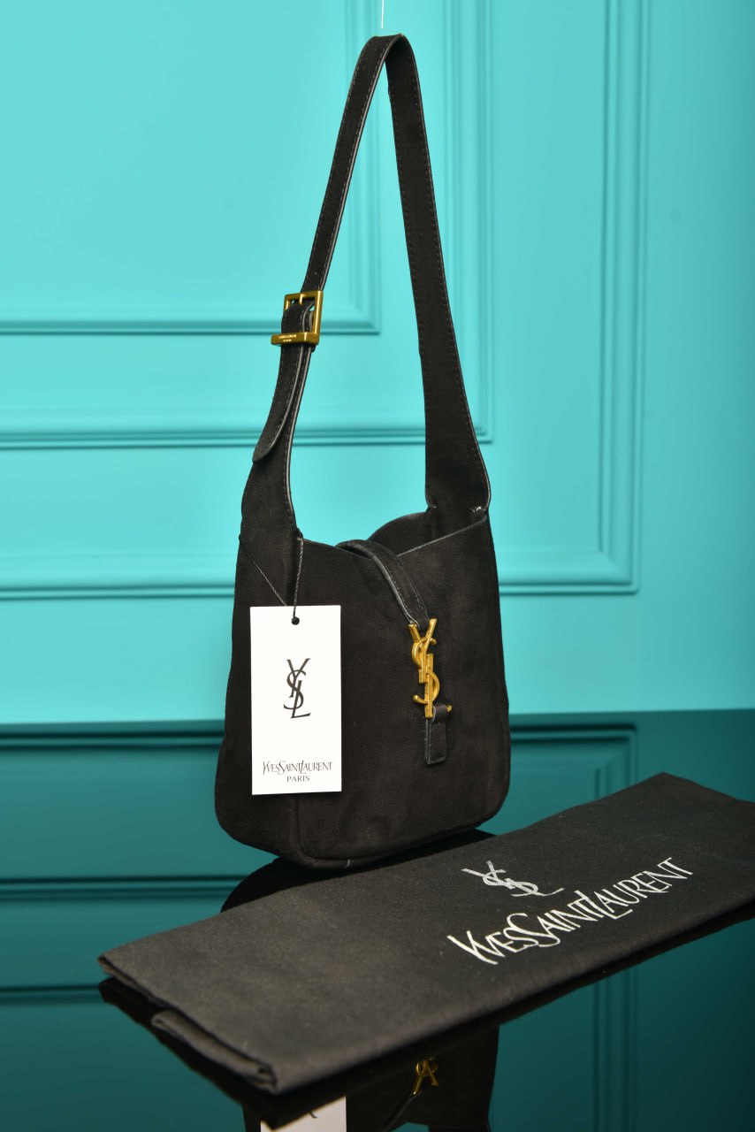 YSI - Le 5 A 7 Micro Made of Grained Leather Bag in Suede