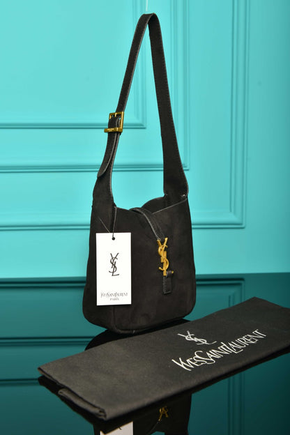 YSI - Le 5 A 7 Micro Made of Grained Leather Bag in Suede