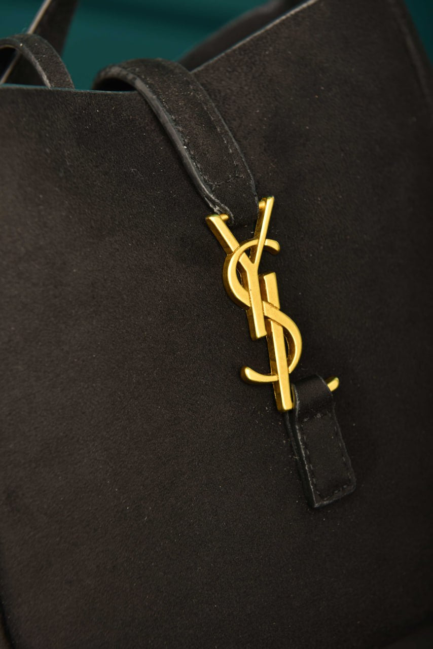 YSI - Le 5 A 7 Micro Made of Grained Leather Bag in Suede
