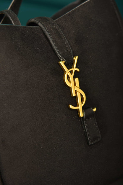 YSI - Le 5 A 7 Micro Made of Grained Leather Bag in Suede