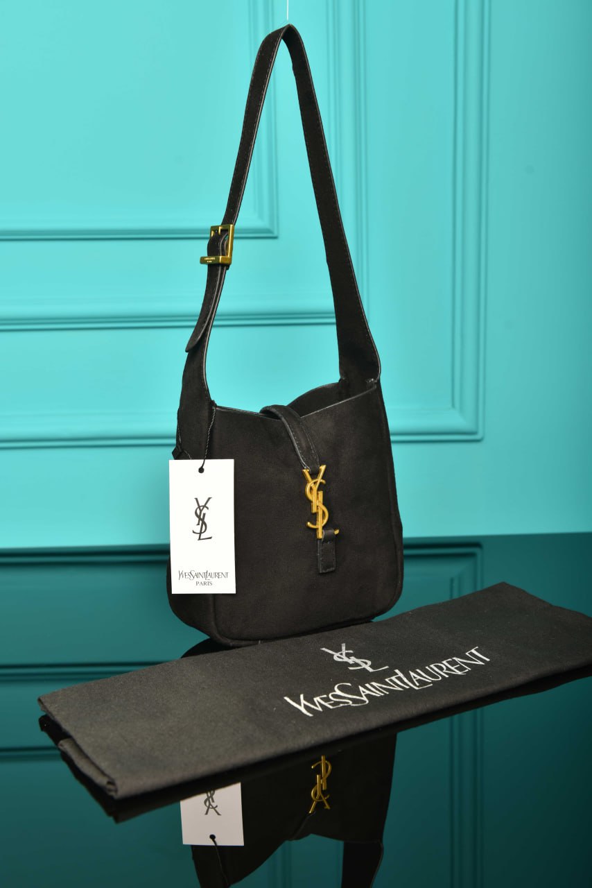 YSI - Le 5 A 7 Micro Made of Grained Leather Bag in Suede