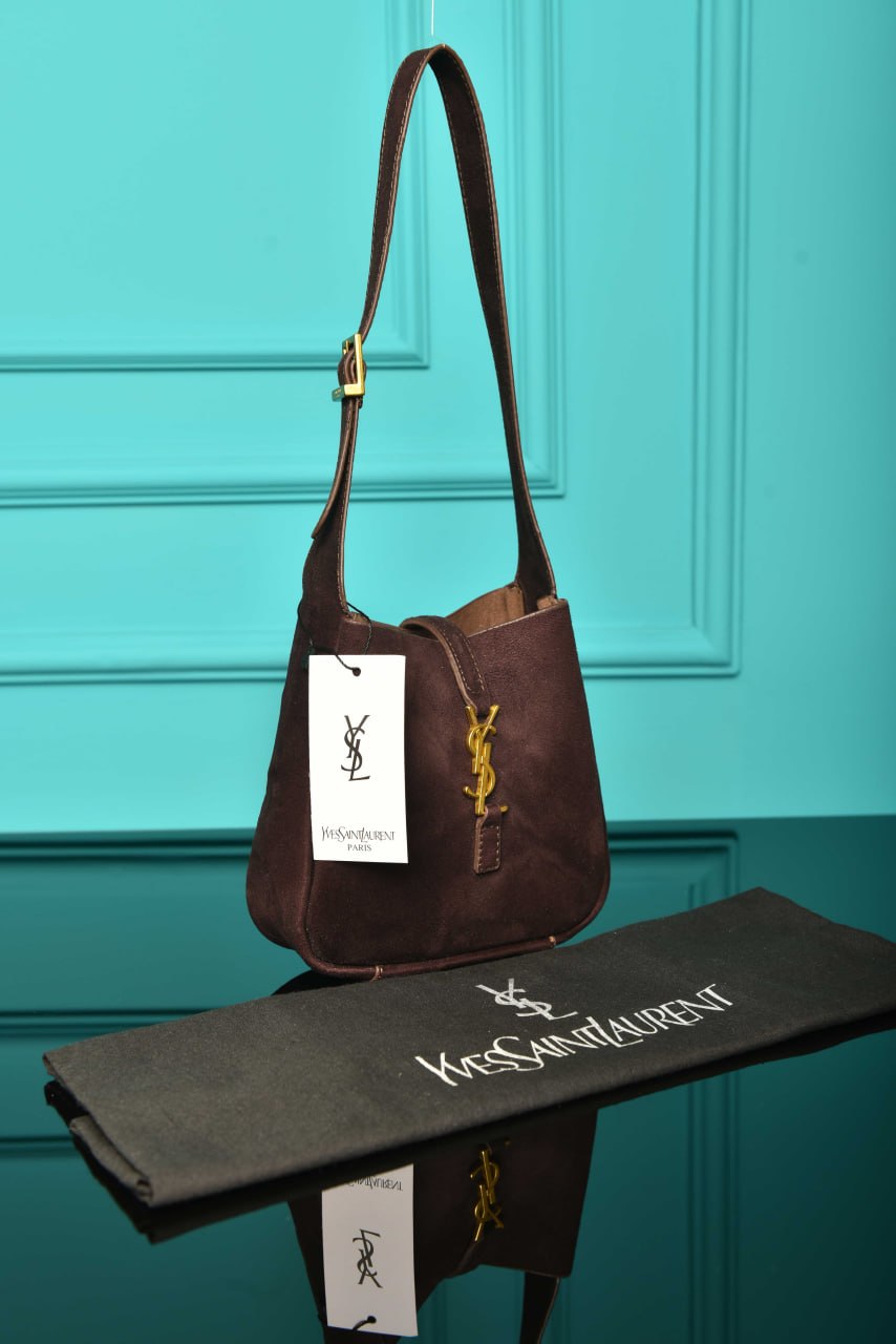 YSI - Le 5 A 7 Micro Made of Grained Leather Bag in Suede