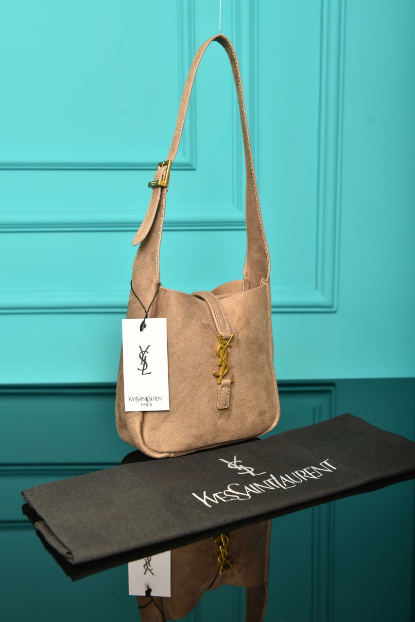 YSI - Le 5 A 7 Micro Made of Grained Leather Bag in Suede