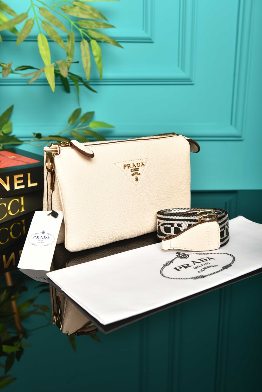 PRD -Vitello Daino Soft Mini Zippered Bag Argilla