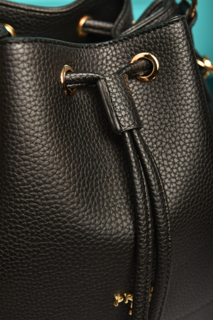 PRD-Vitello Daino Bucket  Bag Black