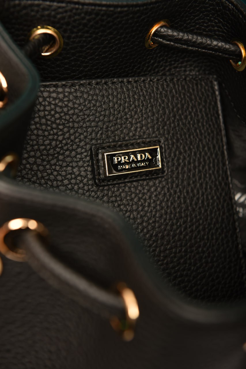 PRD-Vitello Daino Bucket  Bag Black