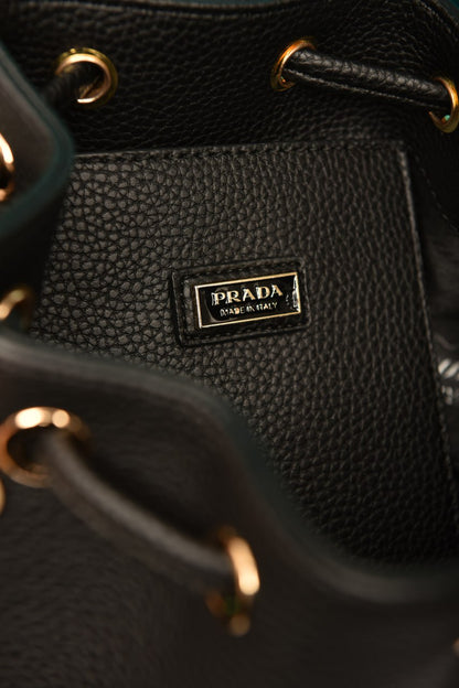 PRD-Vitello Daino Bucket  Bag Black