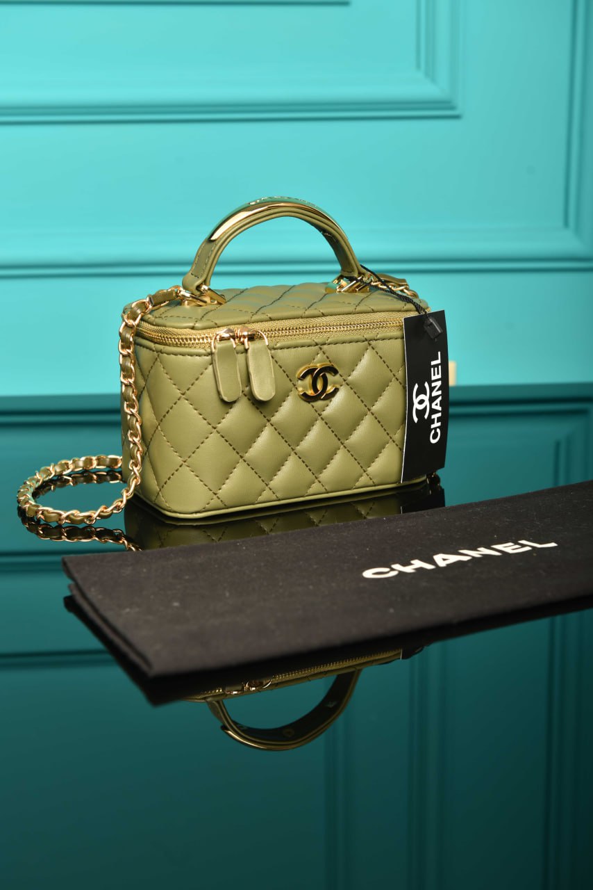CH - Quilted Small Lambskin Vanity Case Bag