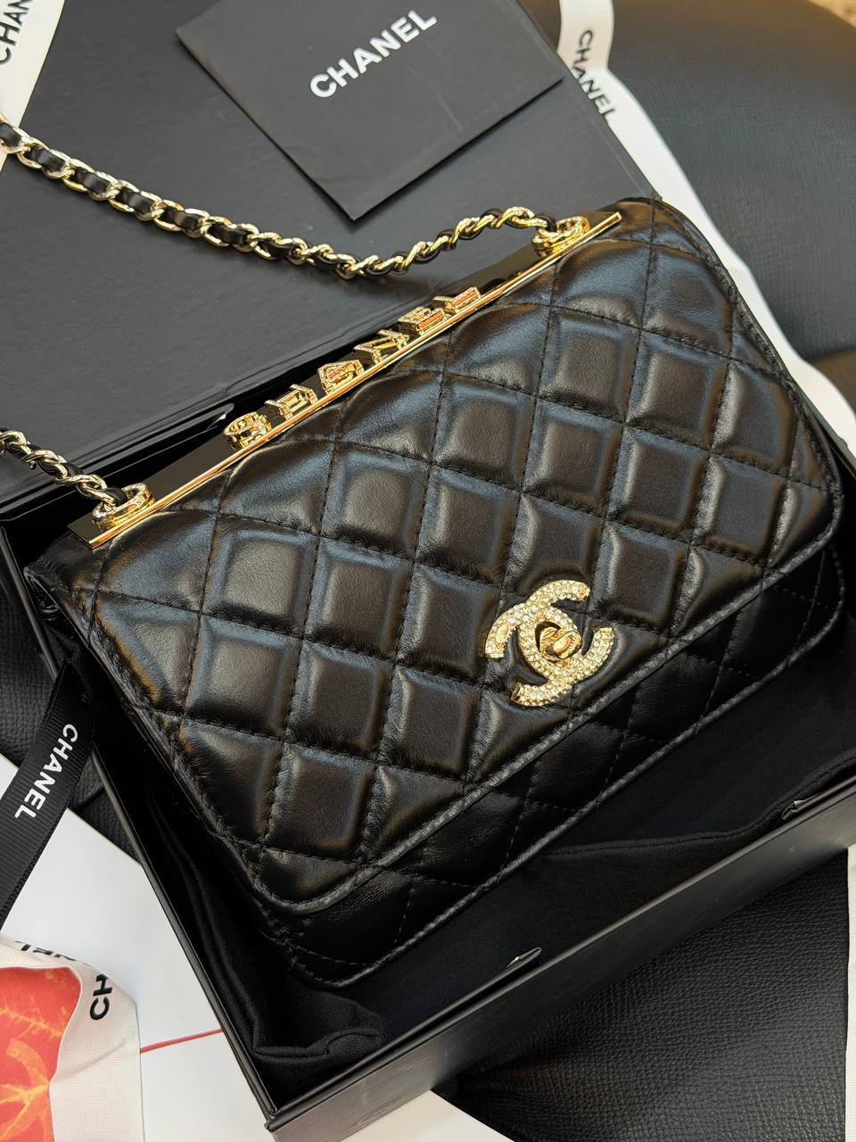 CH- Flap Bag - Black